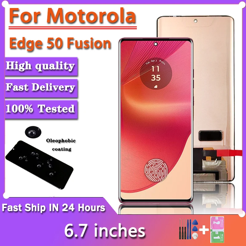 6.7"AMOLED 120Hz LCD For Motorola Edge 50 Fusion LCD Display Touch Screen Digitizer For Moto Edge 50 Fusion Display