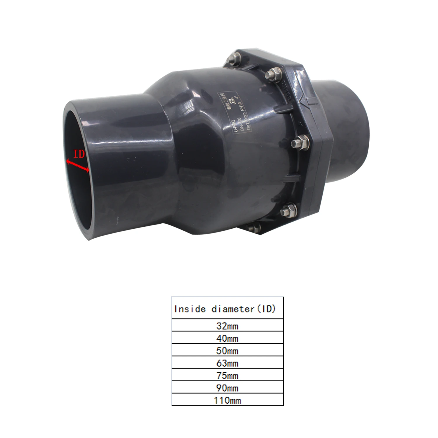 PVC Non Return Valve for Sewer Pipe Sewer Drain Non Return Valve Internal Diameter 25 32 40 50 63 75 90mm 1PCS