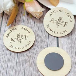 Wedding Magnet Souvenirs for Guests Personalized Wooden Fridge Magnets Wedding Gifts Party Favors