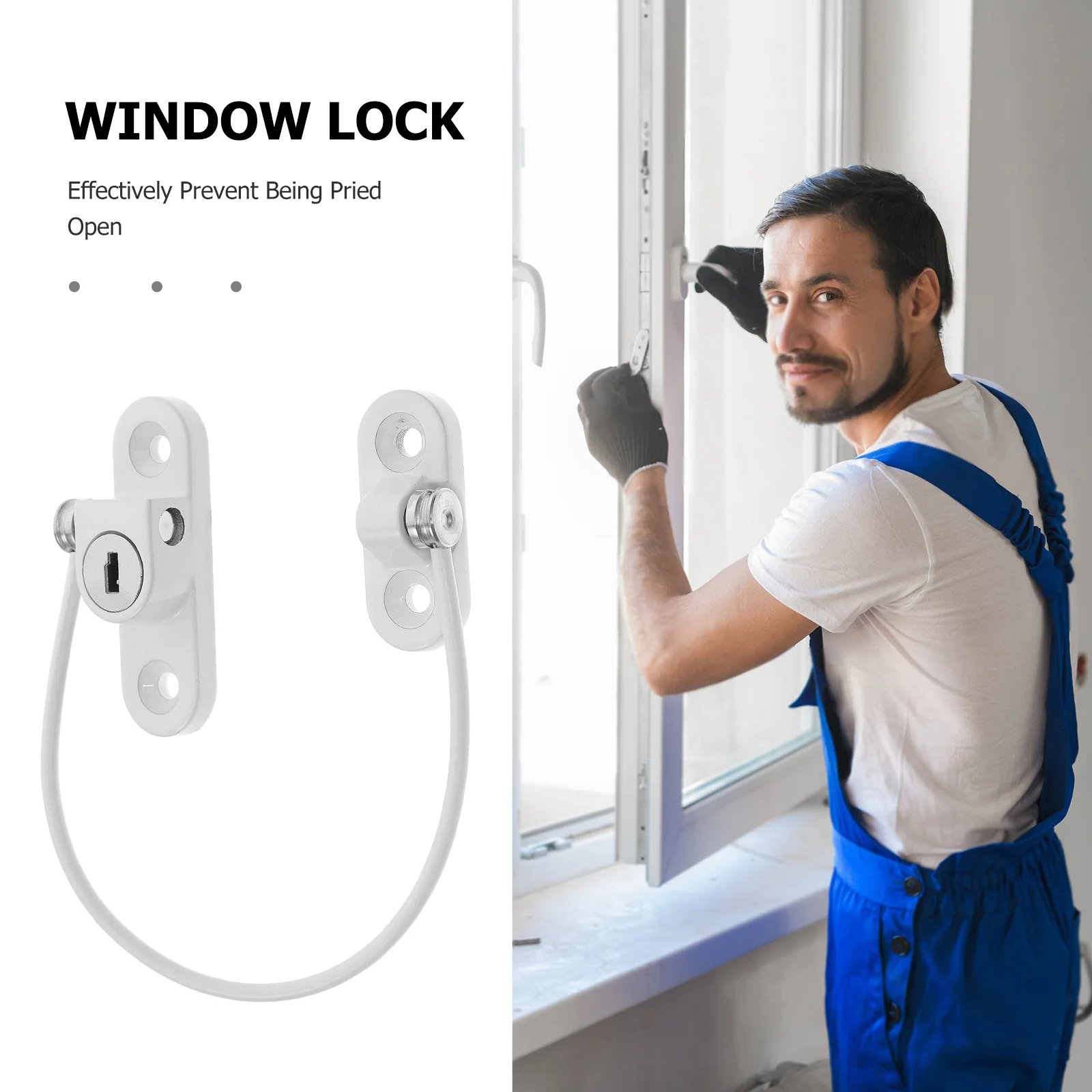مجموعة واحدة من أقفال أمان النافذة للأطفال، مقيد نافذة قابل للتعديل، وشاح منزلق مقاوم للأطفال، قفل أمان للنوافذ للأطفال #4