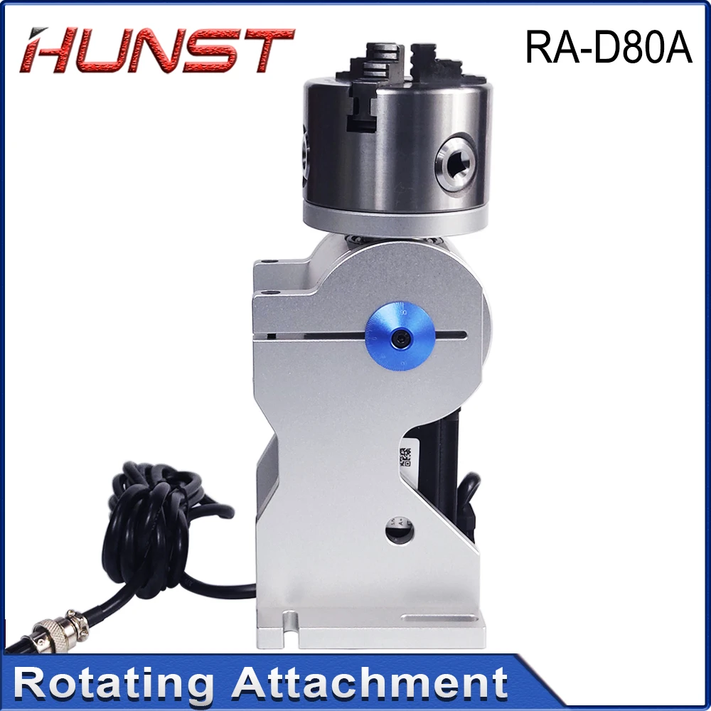 Hunst Rotary Attachment MAX Diameter 80mm Rotary Device with Three Chuck +DM5042 Driver for UV CO2 & Fiber Laser Marking Machine