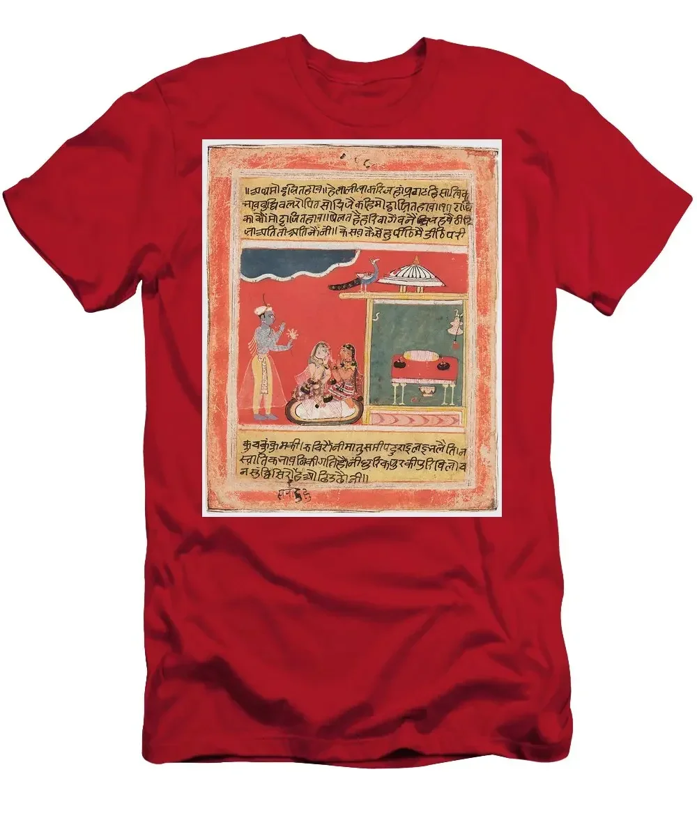 Krishna and Radha Avoid Embarrassment Mottaita Bhava from a Rasikapriya T-Shirt