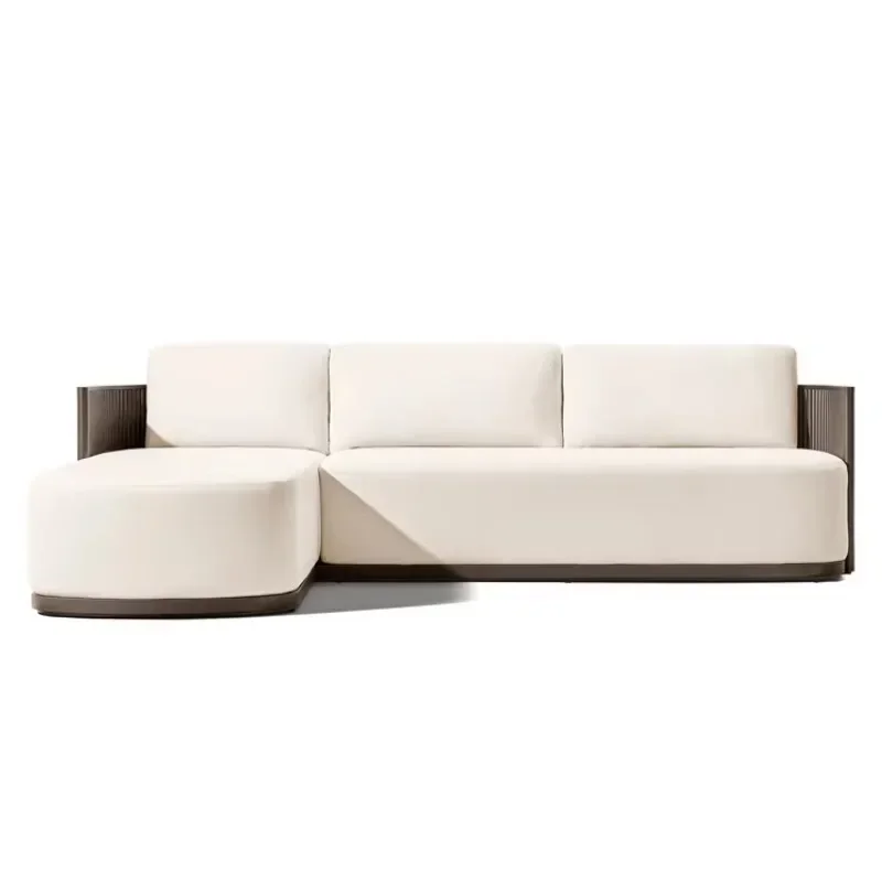 New hotel courtyard furniture set Modular combination, sofa recliner, waterproof aluminum outdoor sofa set with cushions