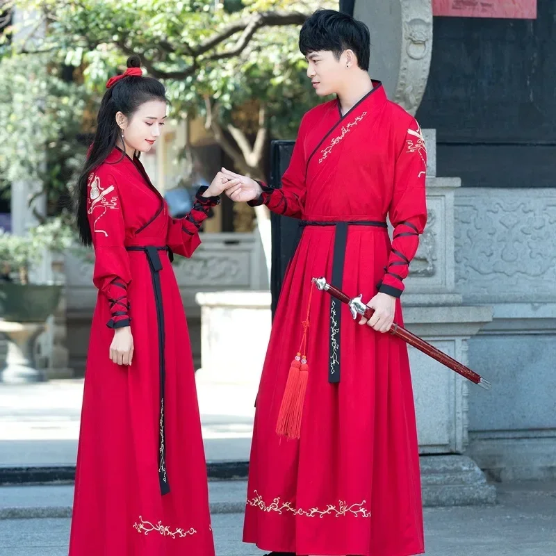 Hanfu-Tenue traditionnelle des prHub chinoises pour hommes, costume de danse nationale, vêtements Hanfu pour hommes sans abri, tenue de couple CP Cosplay