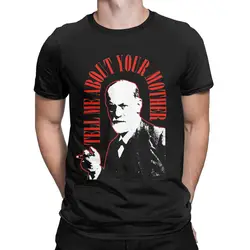 Sigmund Freud T-Shirts for Men Tell Me About Your Mother Novelty Cotton Tees Crewneck Short Sleeve T Shirts Summer Clothes