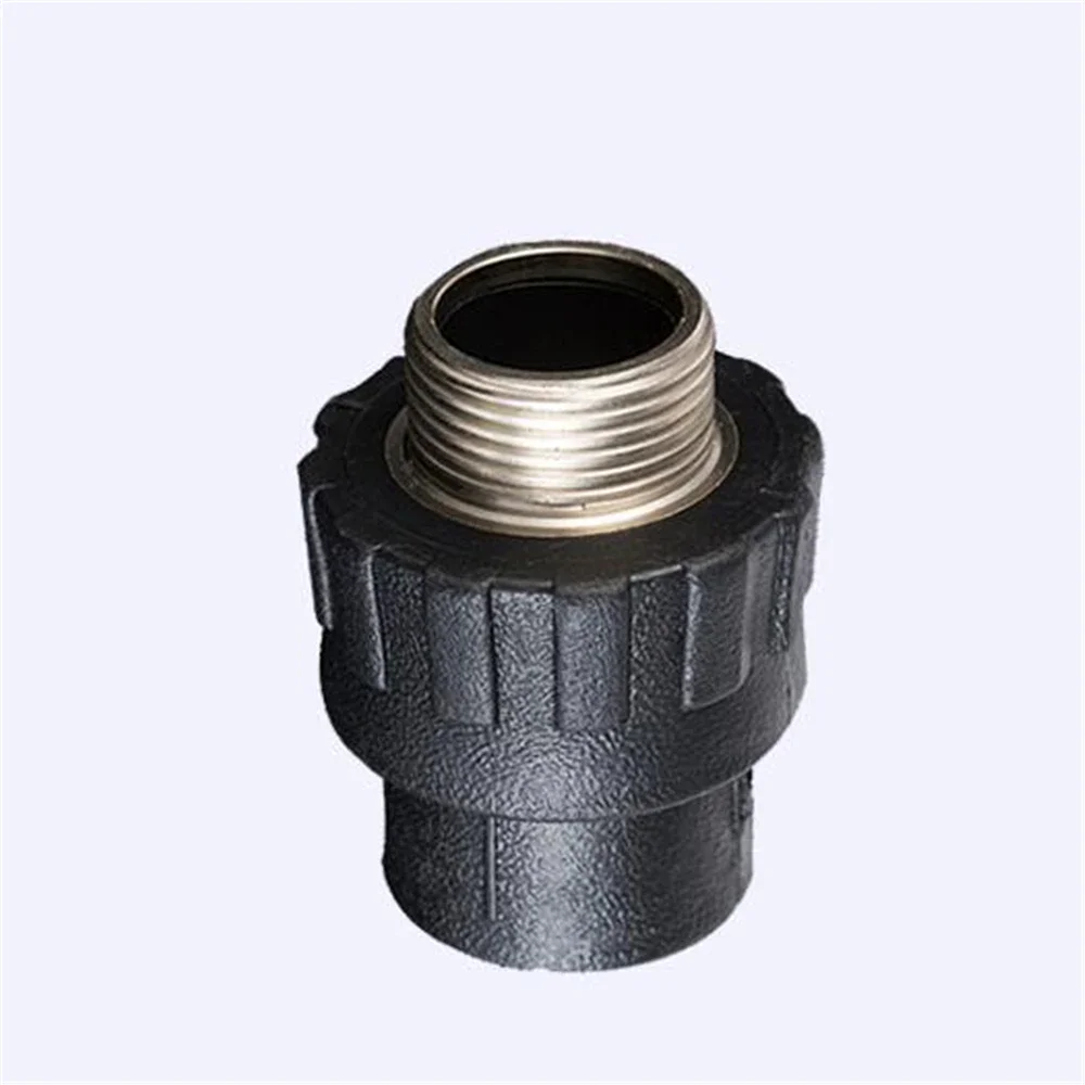 PE Outer Wire Direct Pipe Fitting Socket Hot Melt Joint External Teeth Straight Through 4 Points 6 Points 25 1 inch 32 40 50