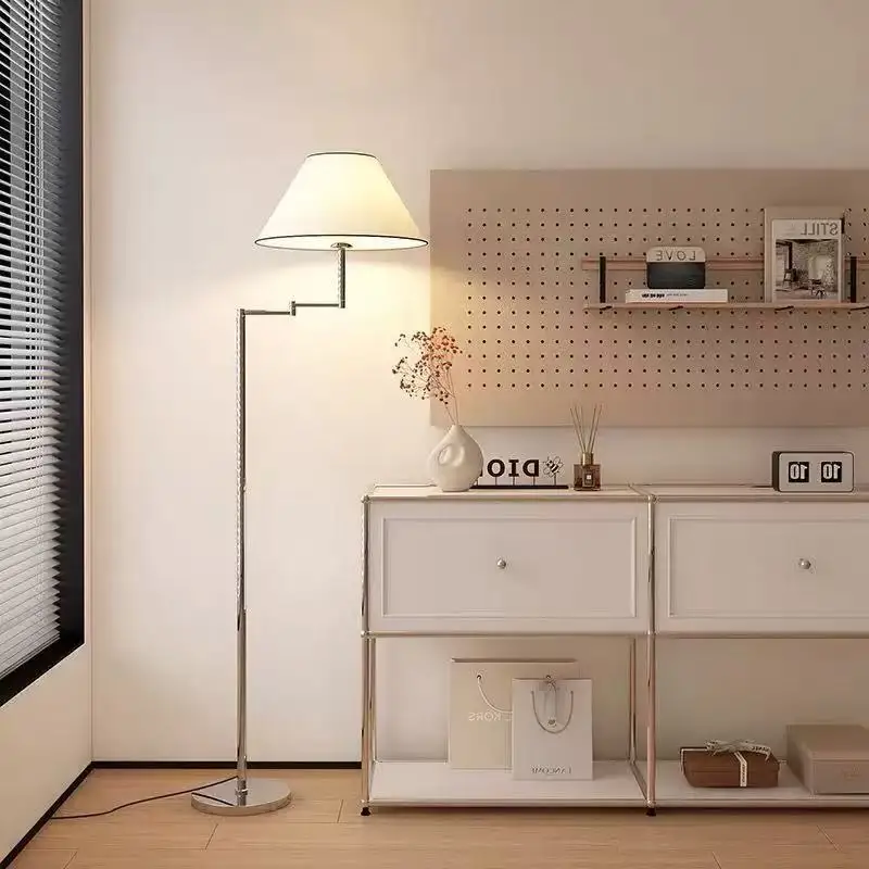Rocker Arm Floor Lamp Minimalist Eye Protection Floor Lamps Bedroom Study Reading Light Baking Paint Dimmable Lighting Lights