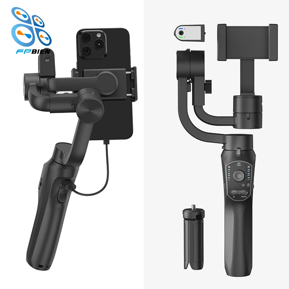 

Wholesale Professional Portable Stabilizer for Mobile AI Face Tracking Video Support Hand 3-axis Gimbal