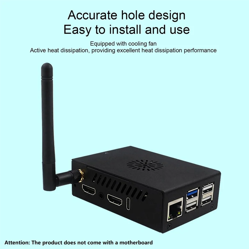 

Чехол для Orange Pi 5 Pro/5 Ultra для OPI 5 Pro/ультра-алюминиевый корпус с охлаждающим вентилятором, антенной, радиатором Cppoer-AAAE