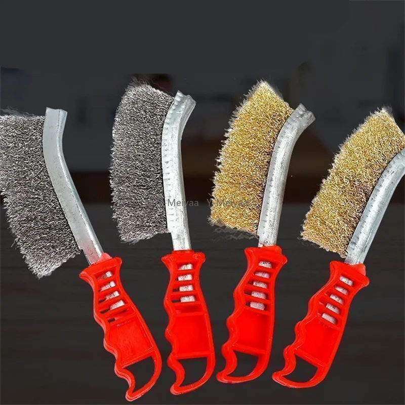 1PC Steel Wire Brush Metal Rust Removal Roller Brush Polishing Barbecue Cleaning Brush Suitable for Cleaning Barbecue Grilles