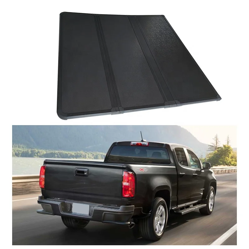 

Auto Accessories Metal Alloy Hard Tri-fold Truck Pickup Bed Cover Perfect Fit Colorado 6.6ft Waterproof Folding