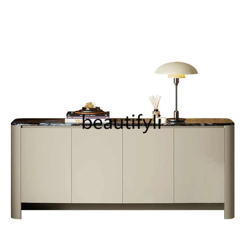 

High-end Italian light luxury dining side cabinet Modern simple shoe cabinet Living room wall locker