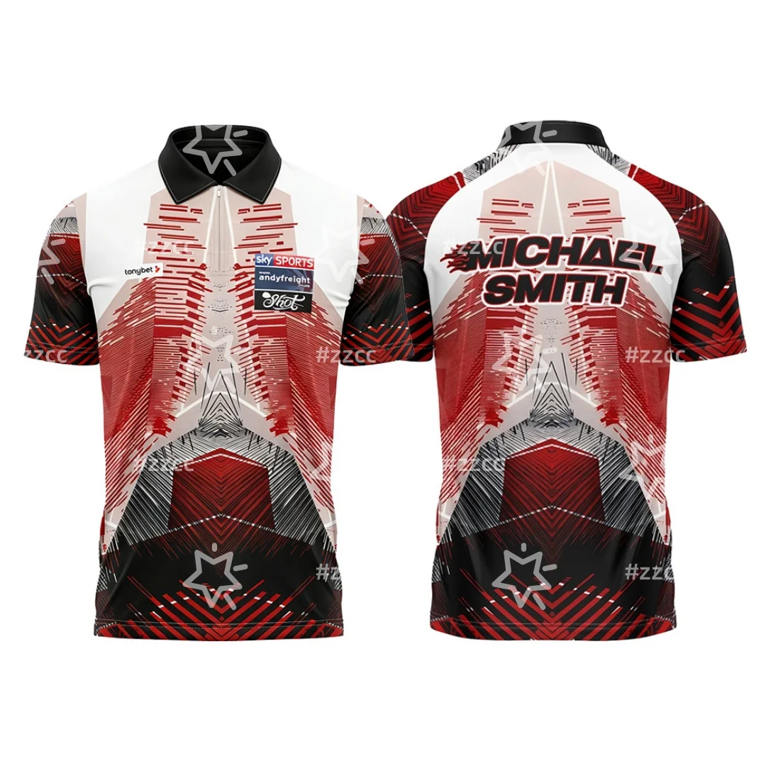 

Футболка-поло для мужчин и женщин, быстросохнущая, спортивная, лимитированная серия Michael Smith, Чемпионат мира по дартсу PDC 2026, детская одежда