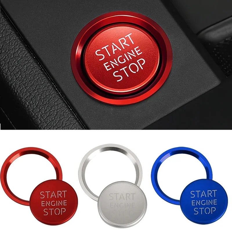 2Pcs/set  Auto Engine Start Stop Button Ring Cover Case Sticker For Audi A6 B8 A6L Q5 8R A4 C7 B9 A7 BT 2018 Car Accessories