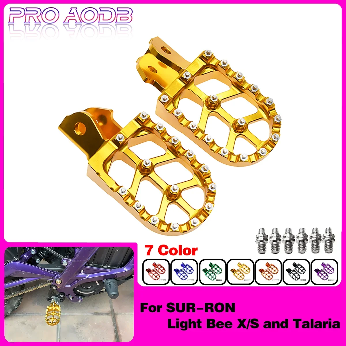 

For SUR-RON Light Bee X/S and Talaria Wide Footpegs Foot Pegs Rests Electric Dirt Bike Pedals Aluminium Alloy MX Surron Ultrabee