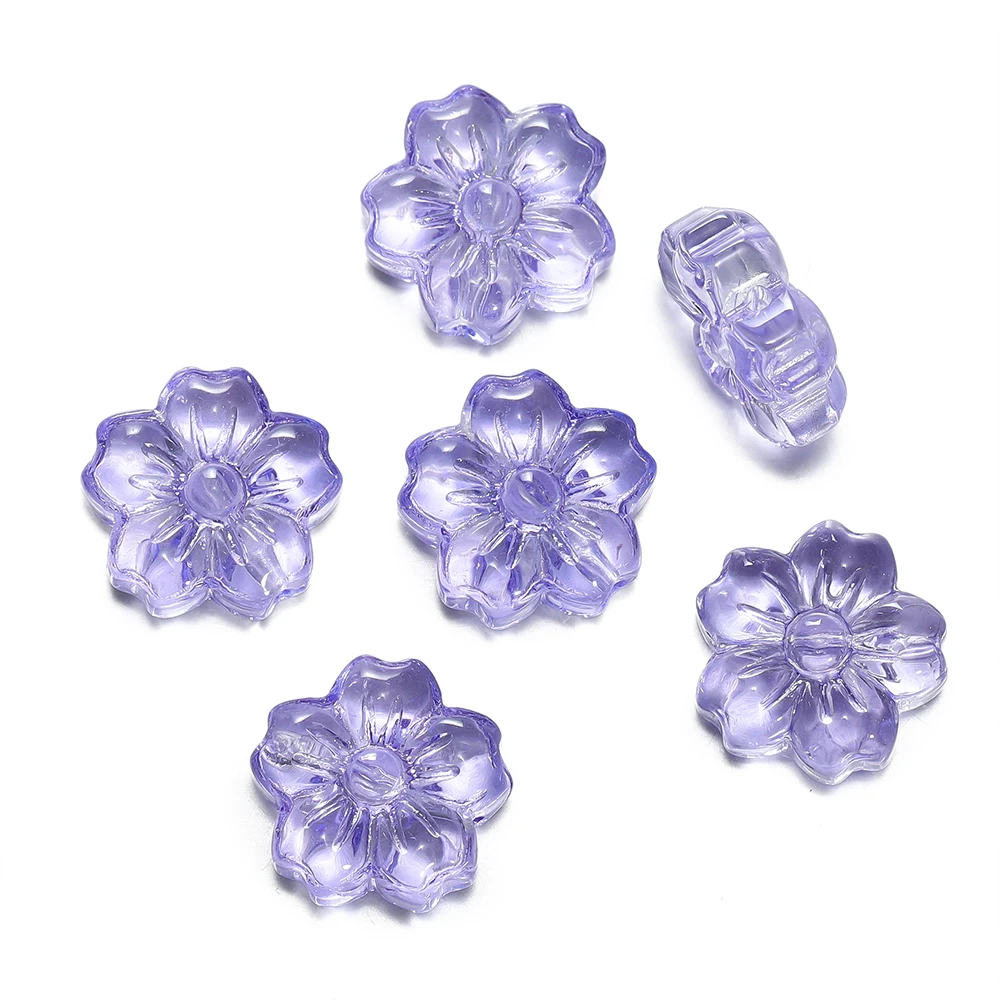 30 stuks gekleurde glazen bloemvormige kralen vijf bloemblaadjes bloem spacer kralen voor DIY ketting armband hanger sieraden maken bevindingen