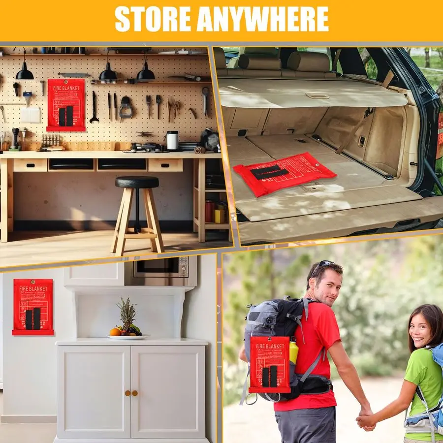 حزمة بطانية حريق للمنزل والمطبخ السائبة 39x39 بوصة بطانية حريق الطوارئ الألياف الزجاجية بطانيات حريق الطوارئ الحرائق