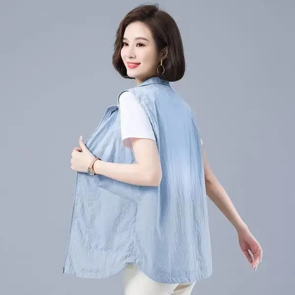 5 Colors Vests Women Baggy All-match Summer Elegant Mom Clothes Simple Office Ladies Gentle Fashion Leisure Daily Sleeveless Ins