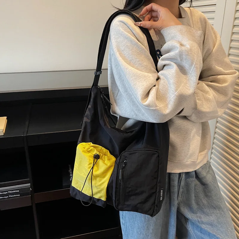 

Сумка через плечо в стиле пэчворк, ниша, большая вместительная сумка на одно плечо, сумка-тоут с высококачественной текстурой