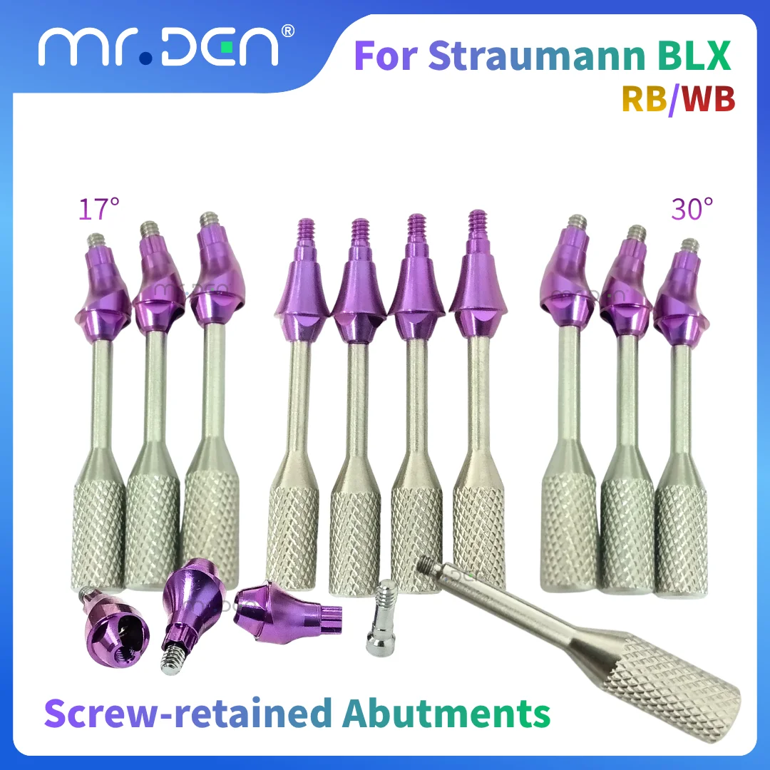 5Pcs Dental Multi Screw-retained Abutments 17° 30° For Straumann BLX RB WB Dental Implant Accessories for Laboratory Training