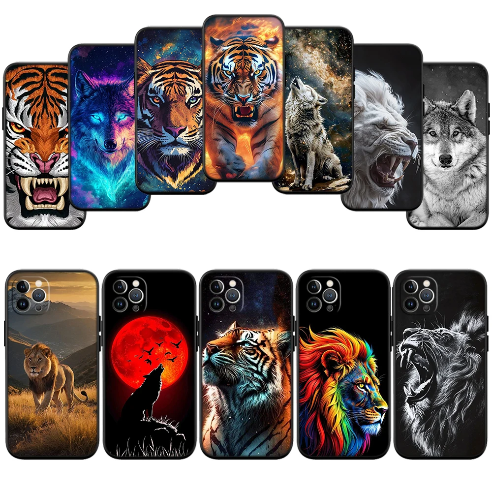 Capa de Celular de Alta Qualidade UN1 com Estampa de Animais (Lobo, Tigre, Leão) para Xiaomi Poco F8 M4 M5 M6 M7 X3 X6 X7 Pro GT NFC Ultra