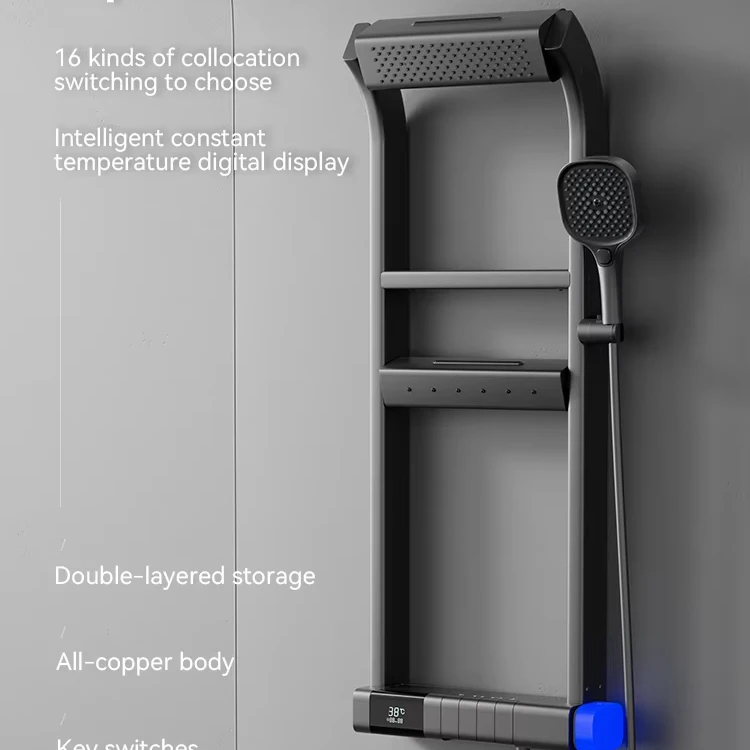 

Multifunctional Hot Sell Bathroom Wall Mounted Thermostatic Waterfall Shower Column Set Shower Panels
