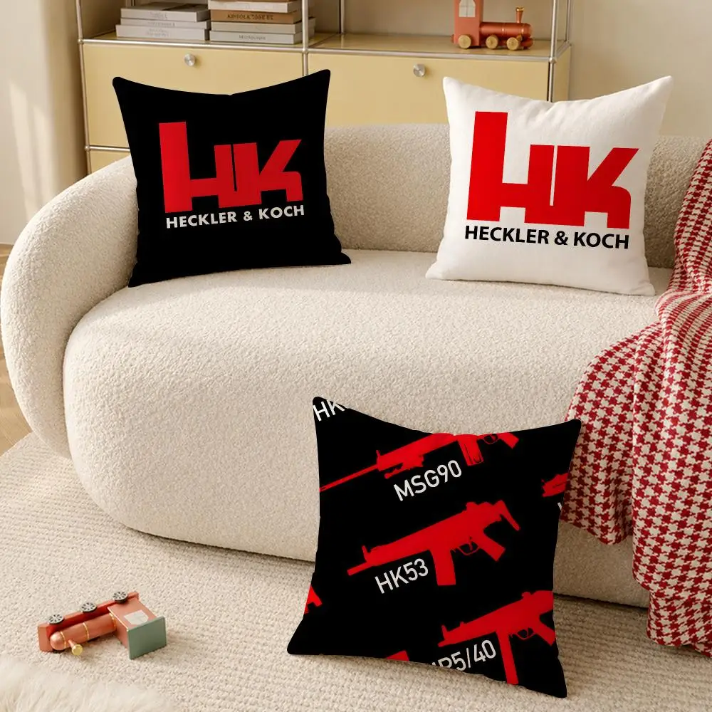 H-Heckler Cool K-Koch Firearm Cushion Cover Pillow Cover Decorative Throw Couch Home Decor for Living Room Sofa