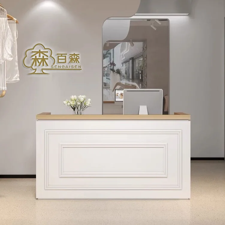 

Bar checkout page Counter Simple modern small clothing store Milk tea shop Barber shop Commercial front desk Reception desk