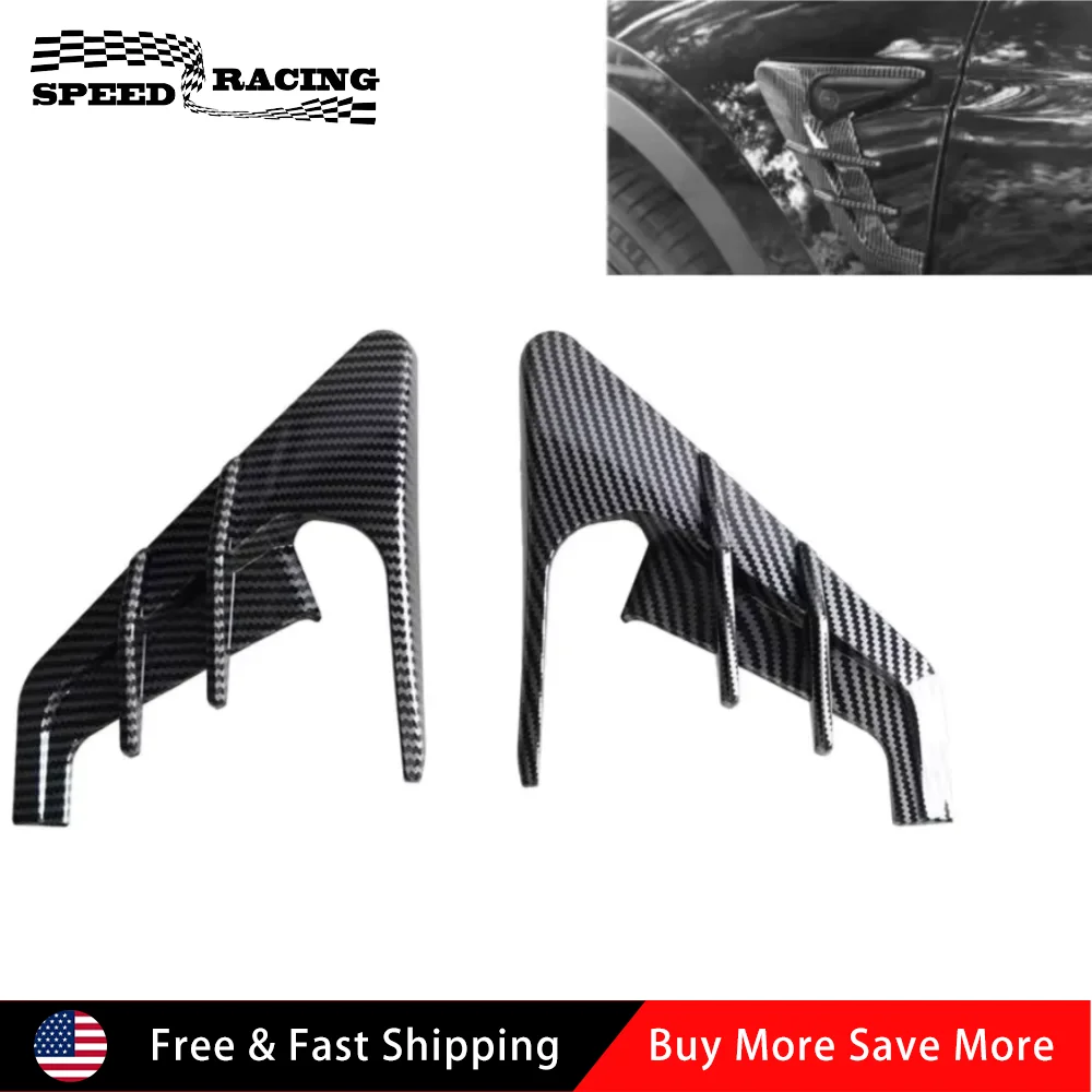 

Camera Flanks Covers Spoiler Decorative Protector Guards Dustproof DIY Kit For 2019-2022 Tesla Model 3 Y Black Carbon Fiber