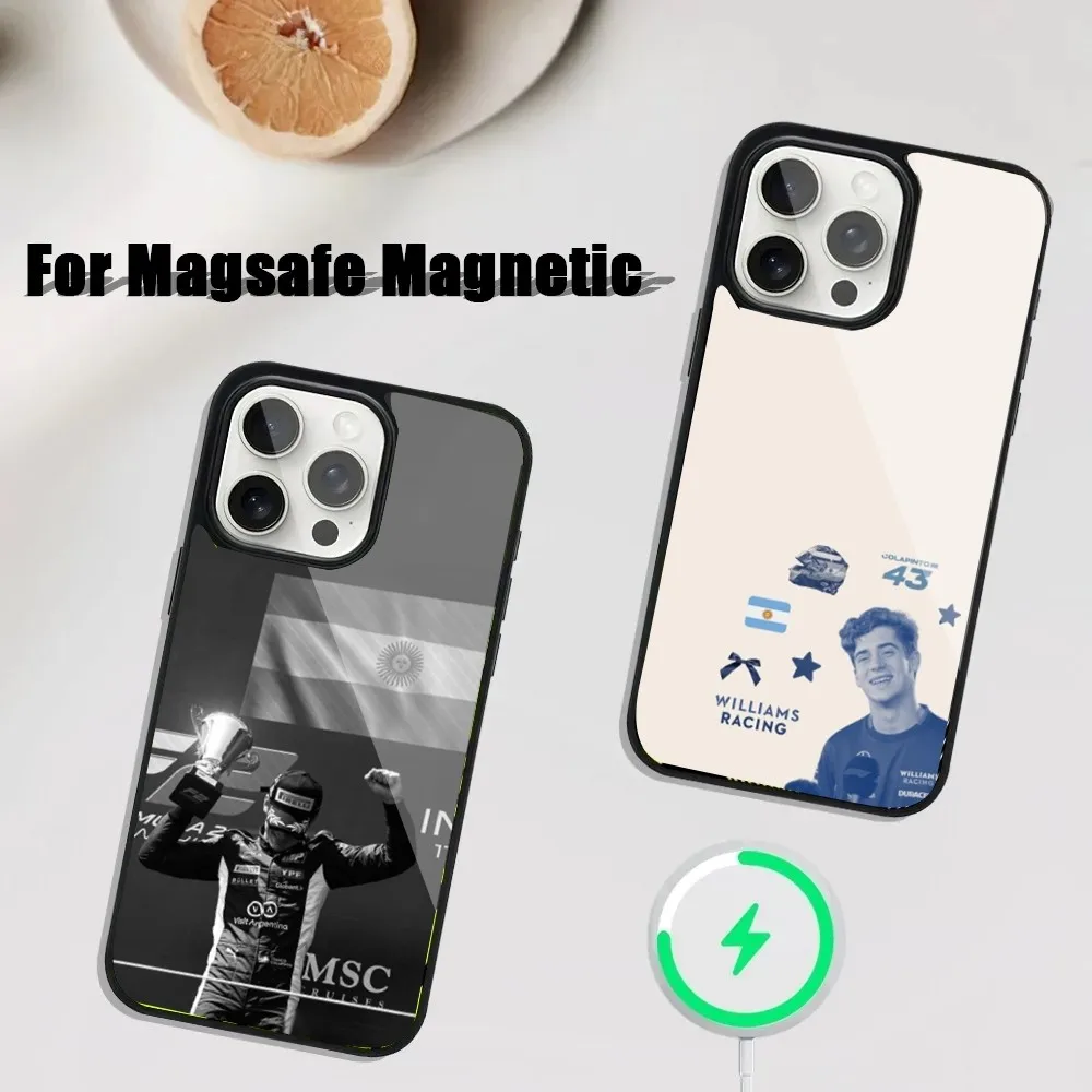 F1 43 F-Franco C-Colapinto Phone Case For iPhone 16,15,14,13,12,11,Plus,Pro,Max Mini Magsafe Magnetic Wireless Charging