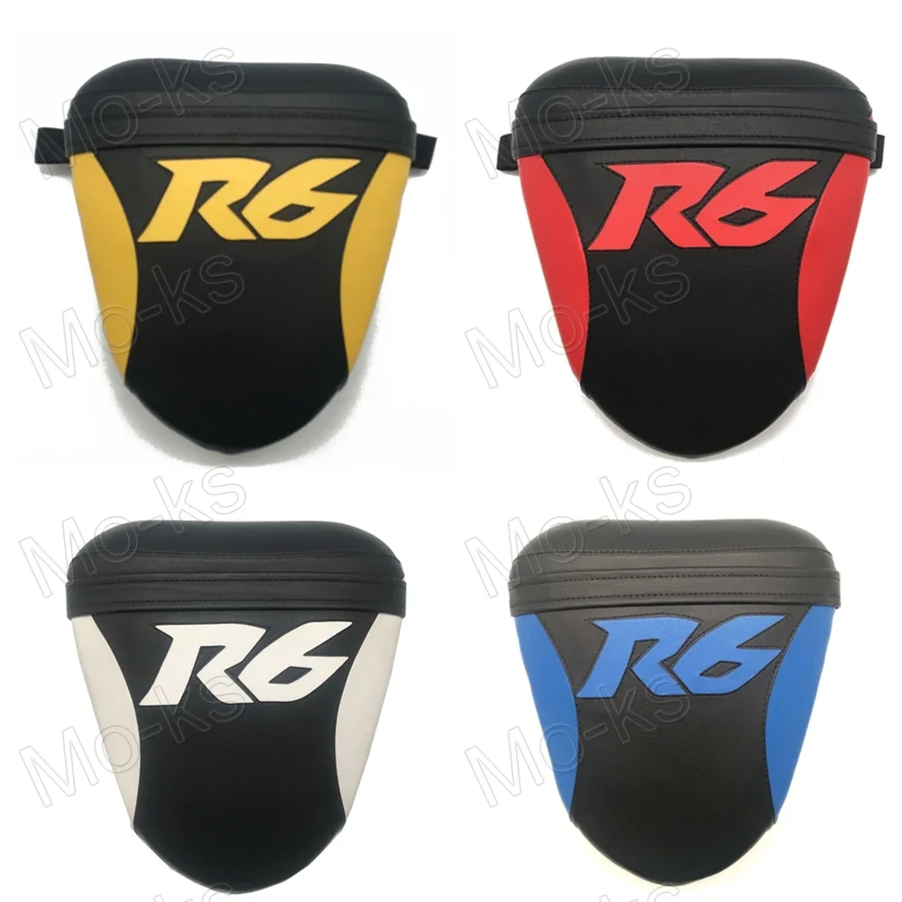 後部座席乗客ピリオン人工皮革ヤマハ-yzf-r6-2008-2016-黒と白青黄赤