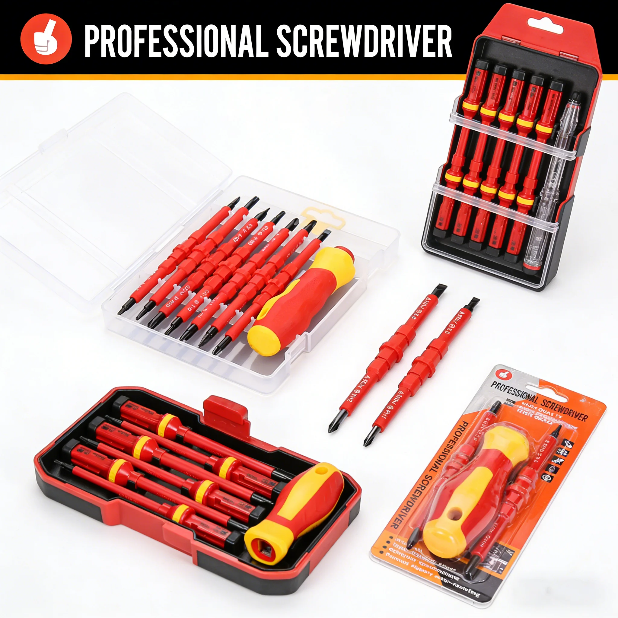 

Профессиональный набор изолированных отверток для электриков, многофункциональный магнитный набор отверток, 500В, с защитой от перенапряжения, для электромонтажных работ