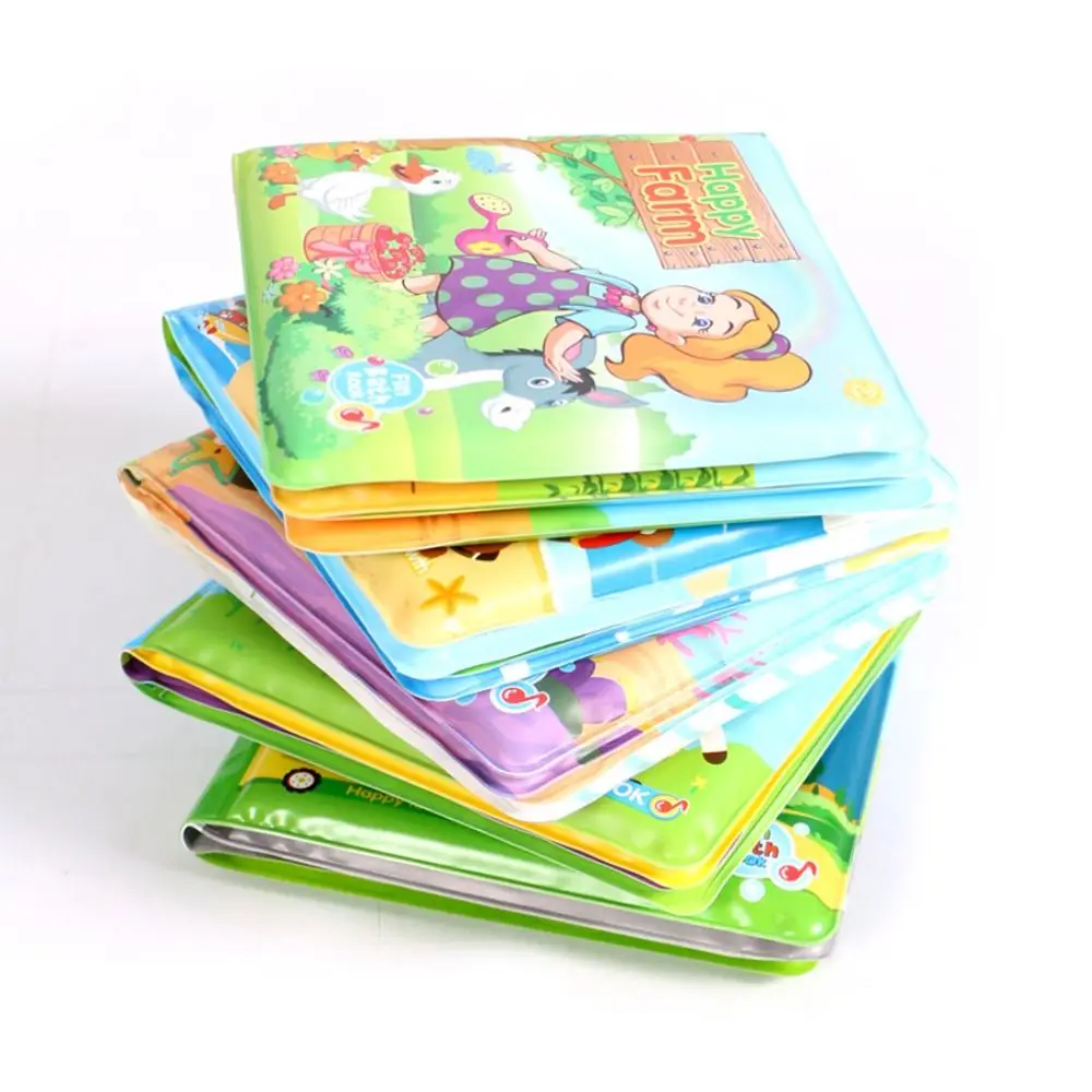 Color Changing Waterproof Bathroom Books Bath Books Waterproof Floating Cloth Book Cartoon EVA Sound Bath Books Baby