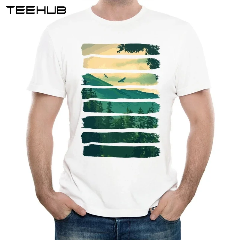 TEEHUB  Men's New Fashion The wild scenery Printed Short Sleeve T-Shirt Summer Cool Tops Soft Tee