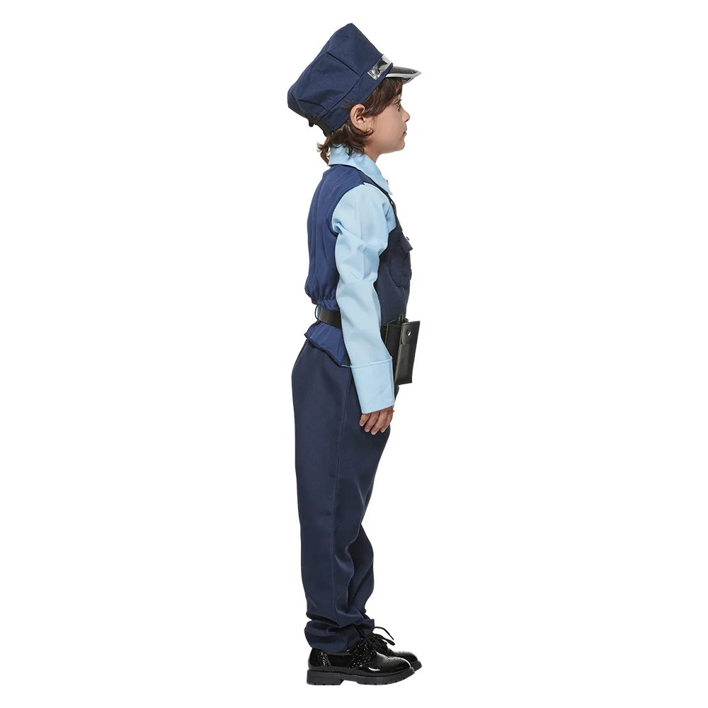 Boys American Sheriff Uniform Kids Police Officer Costume Halloween Performance Carnival Party Outfit Purim Children Fancy Dress