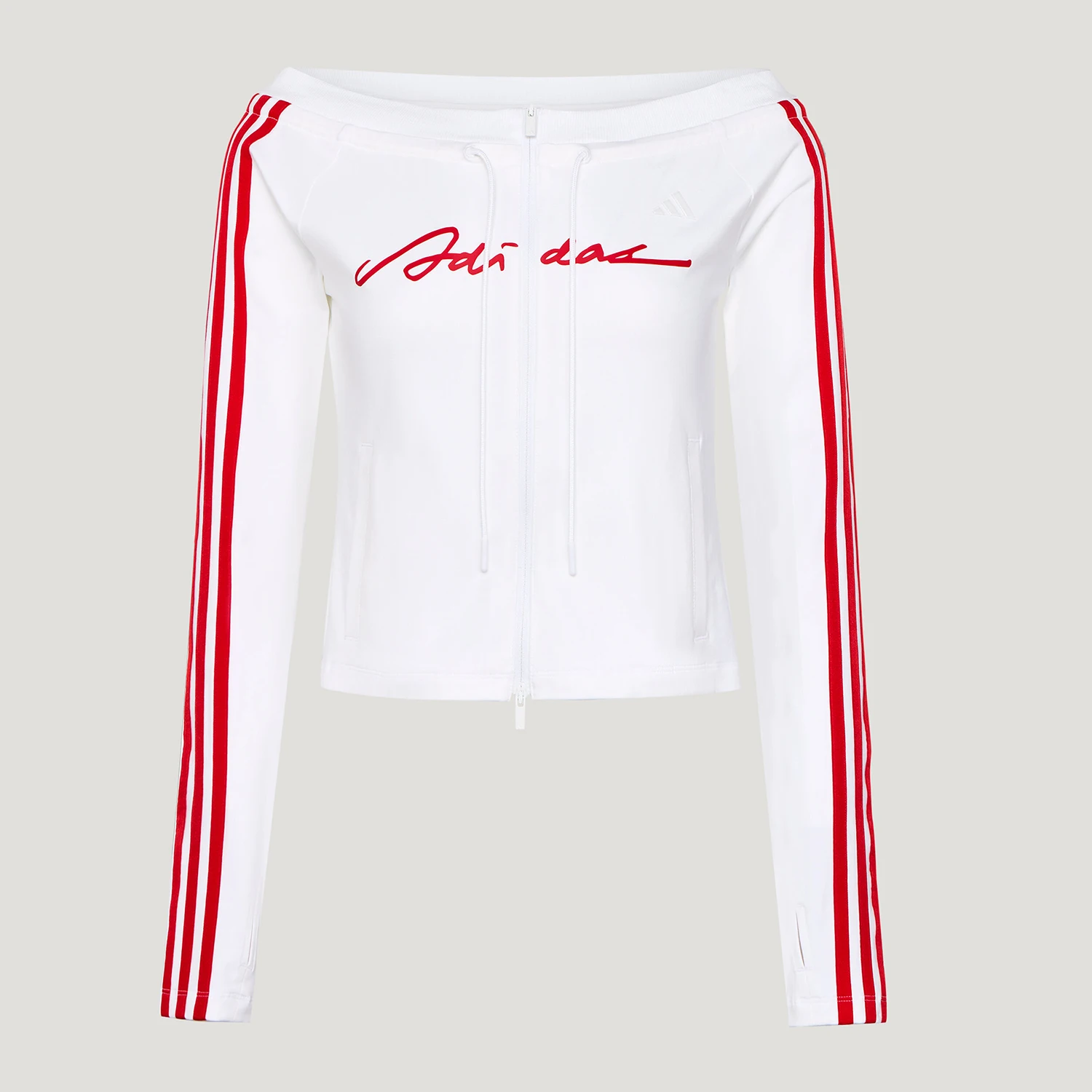 Adidas genuine women's fashionable casual slim striped sports jacket LE2701