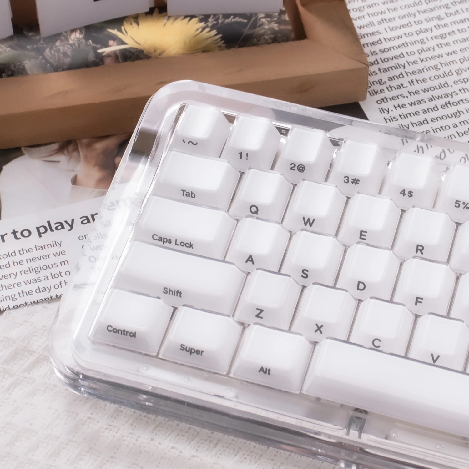 

119 keys Crystal Pudding keycaps Cherry profile Double shot keycap Side Print Translucent Keycaps Sets For Mechanical Keyboard