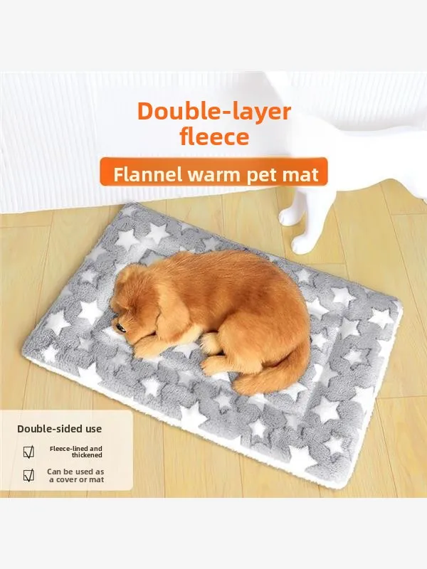 

Warm Winter Dog Bed Pet Mat Puppy S Pad Cage Mat Bedroom Floor Cover Blanket Cotton Removable Design for Adult Dogs