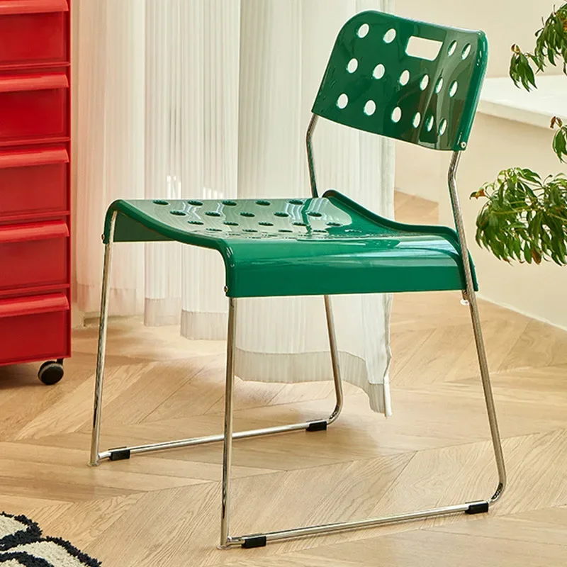 Nordic ins Internet celebrity restaurant hole chair cafe milk shop stackable back chair home modern dining chair