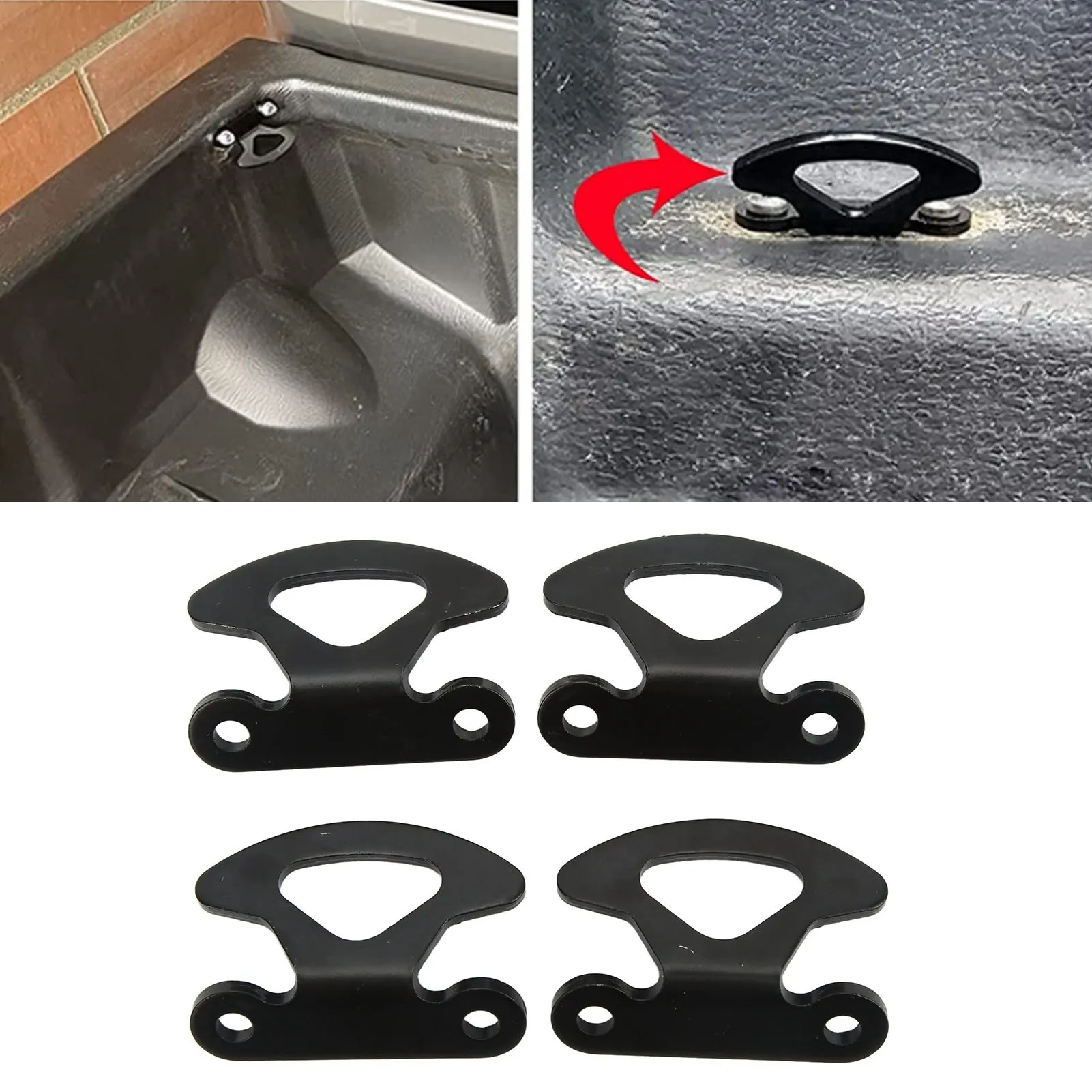 

4pcs Truck Bed Tie Down Hook Inner Bed Tie Downs Anchor Replacement for Ford Styleside Model 2000‑2003