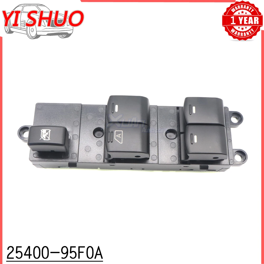 25400-95F0A Car 13 pins Front Left LHD Master Power Window Switch 2540095F0A For Nissan Sunny Almera 2006-2012