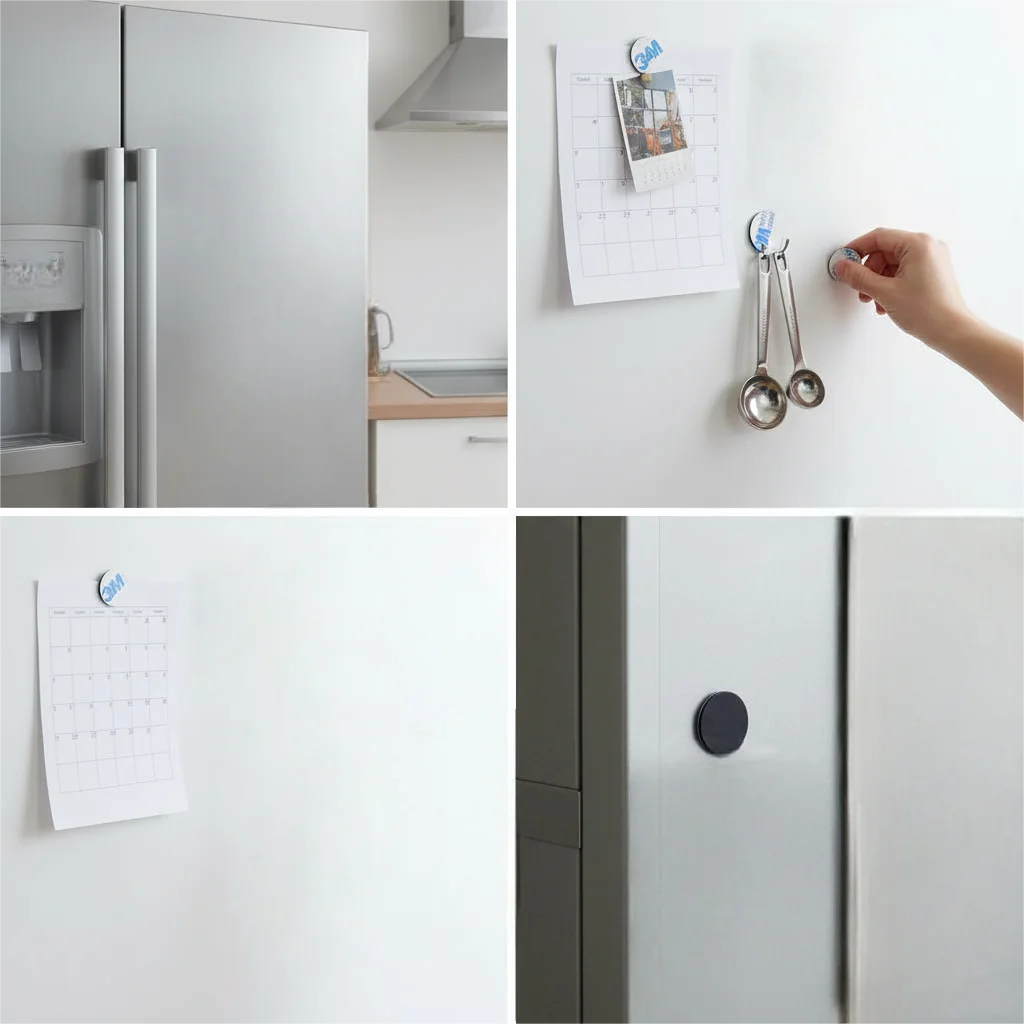 Nastro magnetico in gomma da 20 pezzi per poster fotografici per frigorifero Etichette aziendali Nastro autoadesivo magnetico Striscia magnetica flessibile