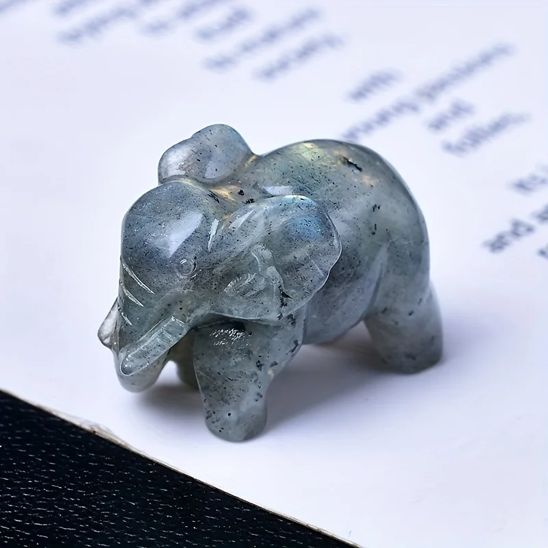 تمثال فيل كريستالي ساحر مقاس 1.38 بوصة - سحر جيب من الحجر الطبيعي وديكور منزلي، سحر حسن الحظ من CUPIDCRYSTAL #1