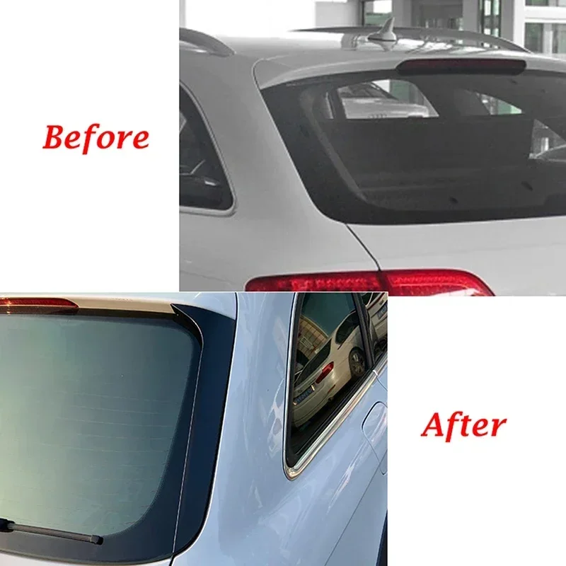 New！ 2PCS Glossy Black Car Rear Window Side Spoiler Canards Splitter Replacement Fit For Audi A4 B8 Allroad Avant 2009-2016