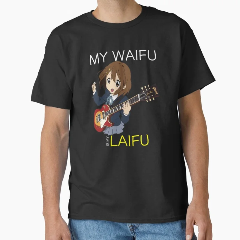 

Yui Waifu Inspired 80s vintage Manga K-ON! cute Anime girl gift T shirt for men 100% cotton print Large size gift tops S-6XL