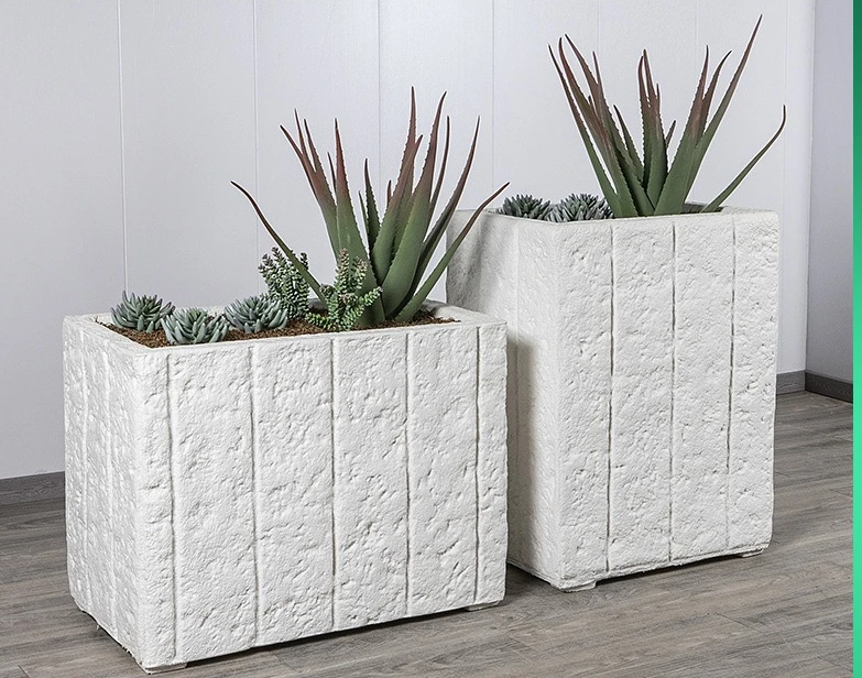 

Outdoor FRP flower pot rectangular combination large courtyard balcony shopping mall planting flower box vase flower slot