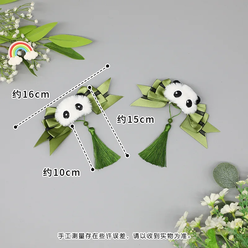 Chinese Style 1 Pair Panda Hair Clips Plush Barrette Toy Women Girl Kids Sweet  Plush Bowknot Hair Pin Lolita Hair Accessories