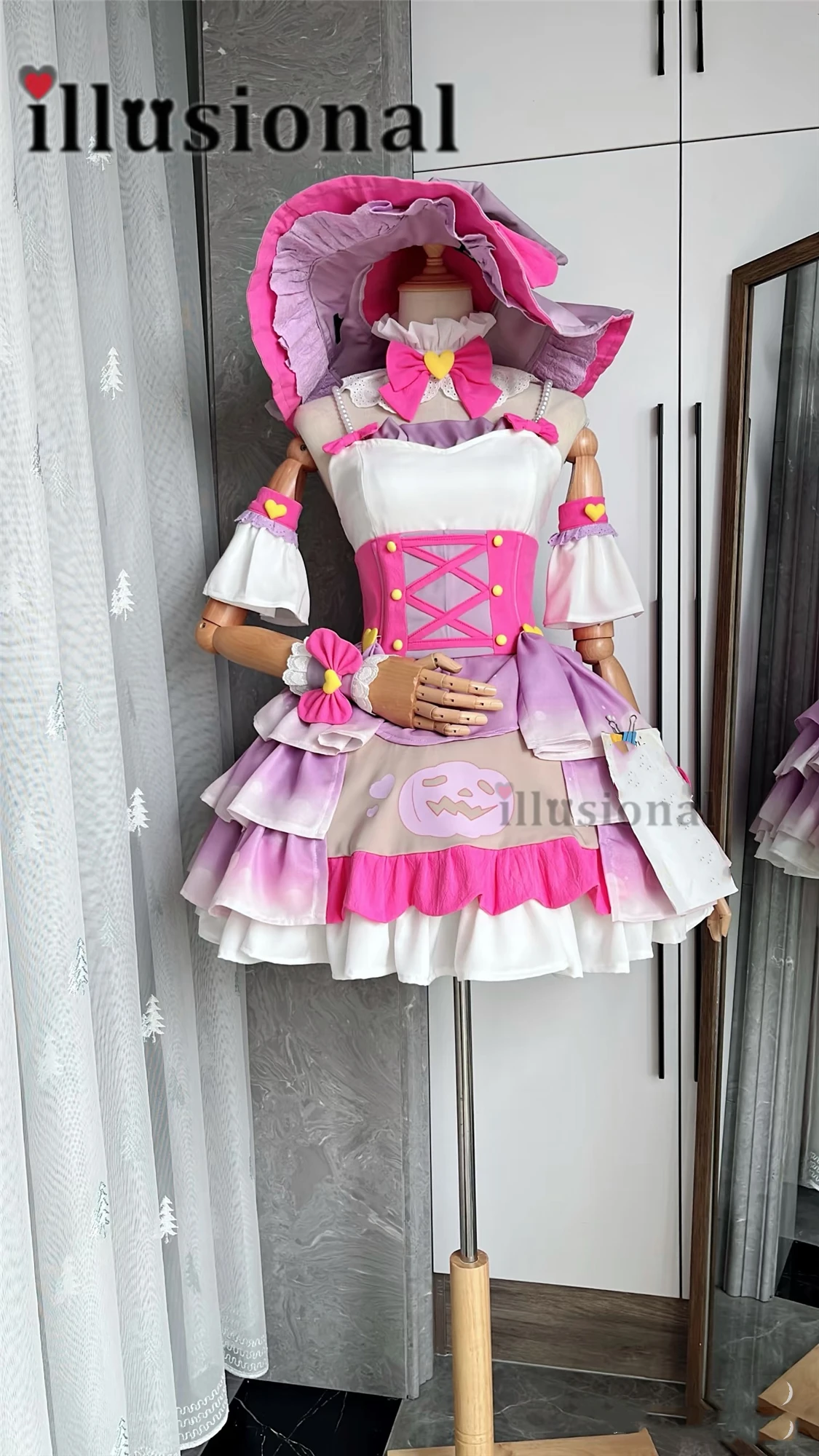 illusional Customized Aikatsu Stars! Nijino Yume Cosplay Costume women Witch set  dress female