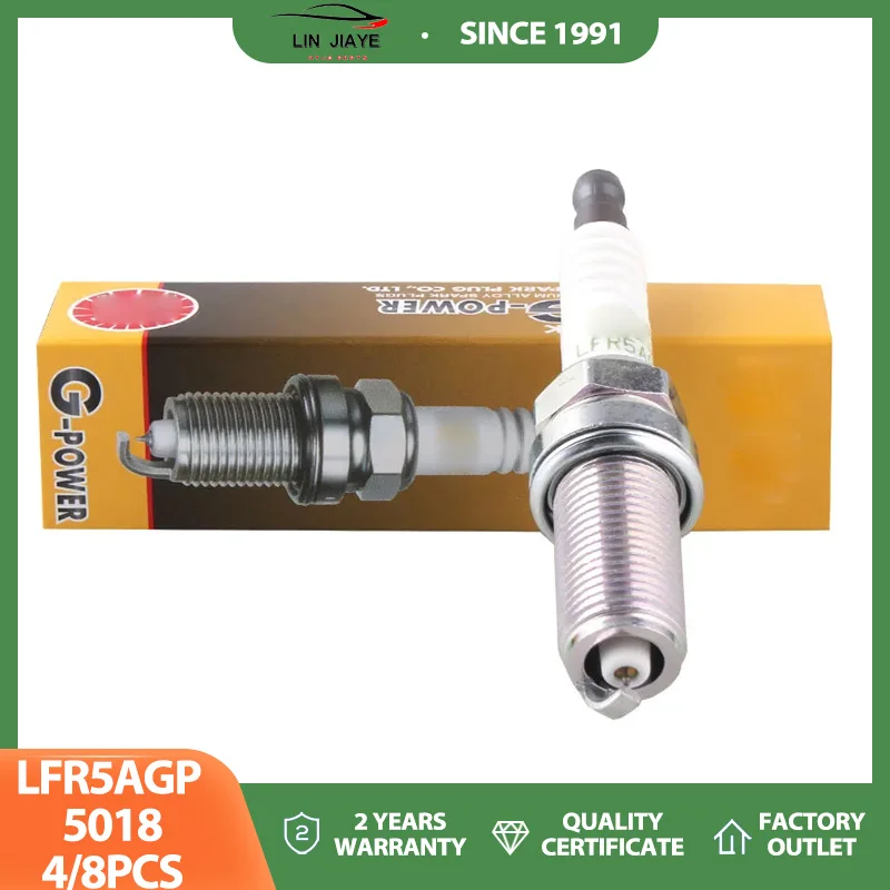 

4/8 Spark Plug LFR5AGP 5018 for PEUGEOT 1007 107 206 207 301 307 3008 308 406 407 408 508 EXPERT CITROEN C1-C8 High Performance