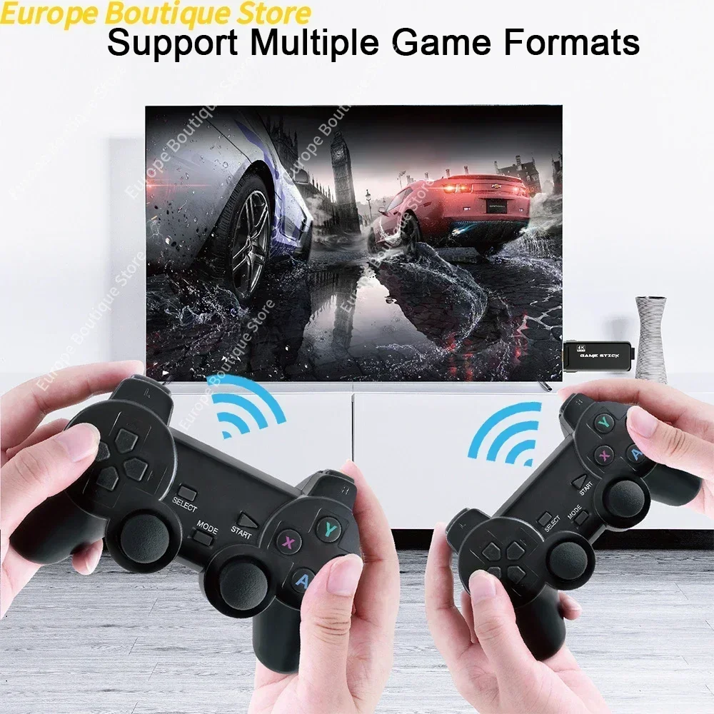 2025 NEW HD Game Stick Video Retro Game Console 2.4G Dual Wireless Controller Game Stick 4K TV 64G Classic High-Definition